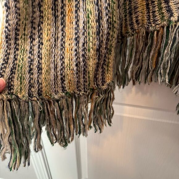 POL Women’s Boho Open Knit Long Line Fringe Trim Oversized Open Front Cardigan S - Picture 3 of 9